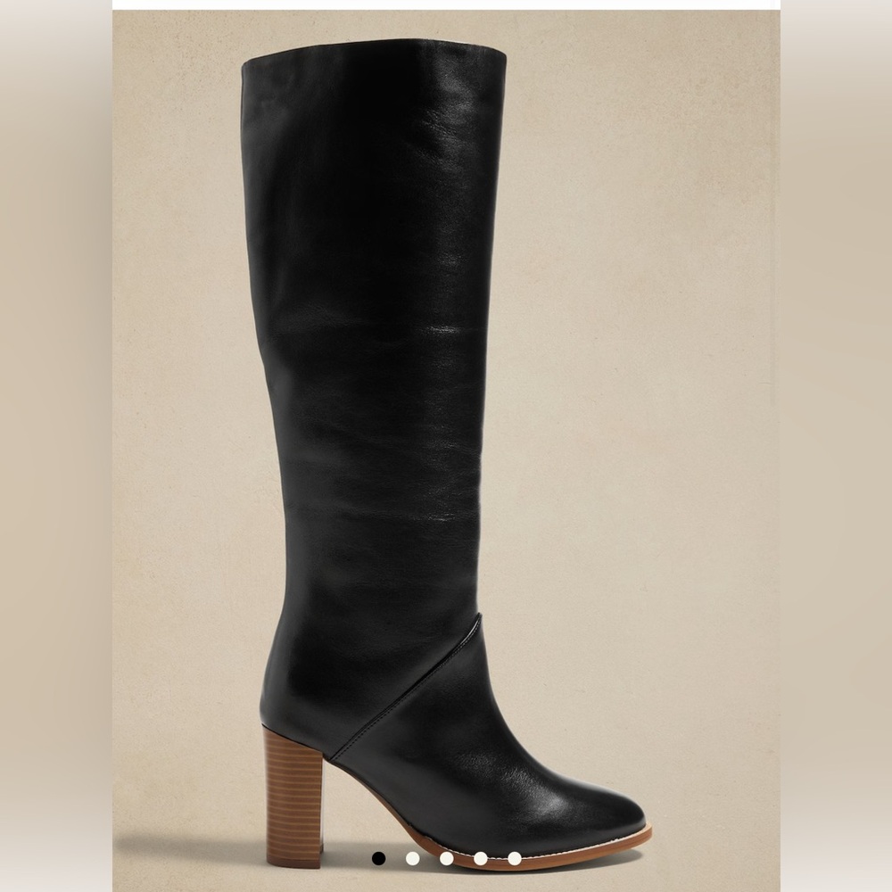 Elegant Black Knee-High Leather Boots